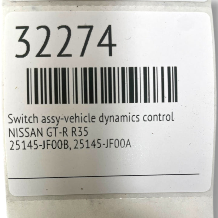 Nissan GT-R R35 2009-2024 VDC Vehicle Dynamics Control Switch